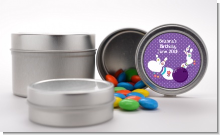 Bowling Party - Custom Birthday Party Favor Tins