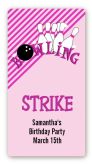 Bowling Girl - Custom Rectangle Birthday Party Sticker/Labels