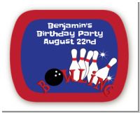 Bowling Boy - Personalized Birthday Party Rounded Corner Stickers