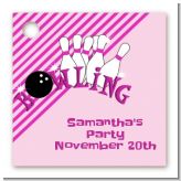 Bowling Girl - Personalized Birthday Party Card Stock Favor Tags