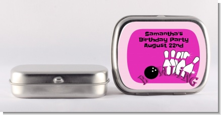 Bowling Girl - Personalized Birthday Party Mint Tins