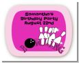 Bowling Girl - Personalized Birthday Party Rounded Corner Stickers thumbnail