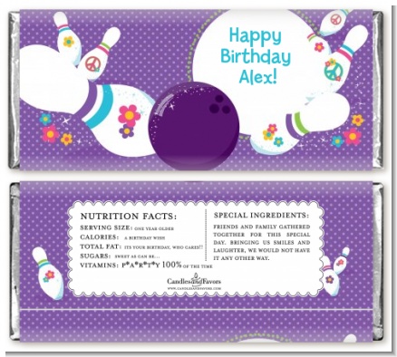 Bowling Party - Personalized Birthday Party Candy Bar Wrappers