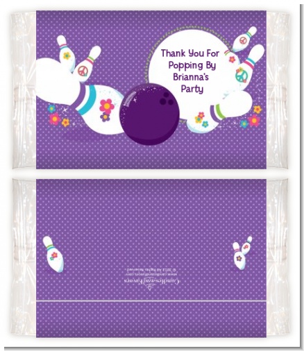 Bowling Party - Personalized Popcorn Wrapper Birthday Party Favors