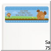 Puppy Dog Tails Boy - Baby Shower Return Address Labels