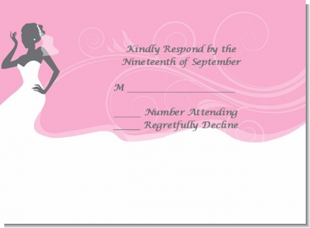 Bridal Silhouette African American - Bridal Shower Response Cards