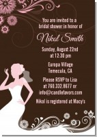 Bridal Silhouette Floral Pink - Bridal Shower Invitations