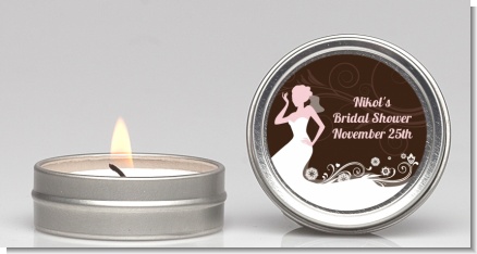 Bridal Silhouette Floral Pink - Bridal Shower Candle Favors