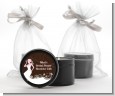 Bridal Silhouette Floral Pink - Bridal Shower Black Candle Tin Favors thumbnail