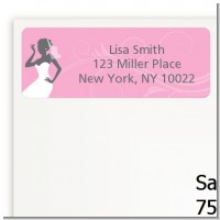 Bridal Silhouette African American - Bridal Shower Return Address Labels