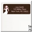 Bridal Silhouette Floral Pink - Bridal Shower Return Address Labels thumbnail
