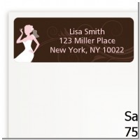 Bridal Silhouette Floral Pink - Bridal Shower Return Address Labels