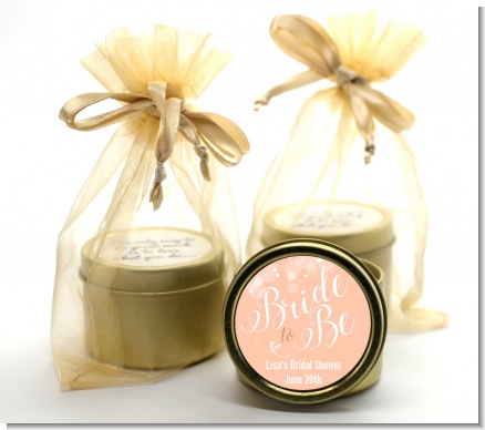 Bride To Be - Bridal Shower Gold Tin Candle Favors