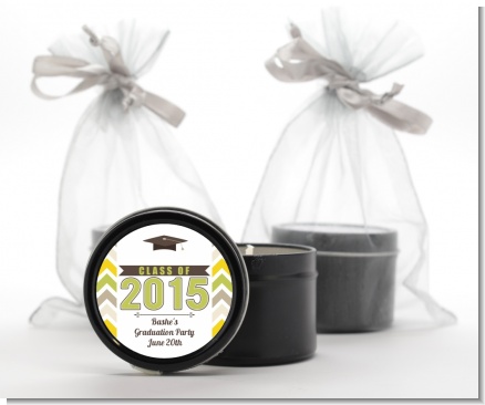 Brilliant Scholar - Graduation Party Black Candle Tin Favors