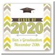 Brilliant Scholar - Square Personalized Graduation Party Sticker Labels thumbnail