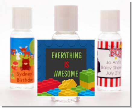 Building Blocks - Personalized Birthday Party Hand Sanitizers Favors