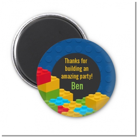Building Blocks - Personalized Birthday Party Magnet Favors