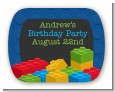 Building Blocks - Personalized Birthday Party Rounded Corner Stickers thumbnail