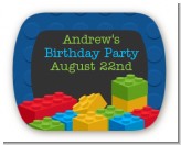 Building Blocks - Personalized Birthday Party Rounded Corner Stickers