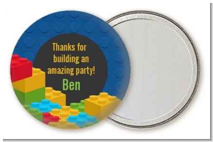 Building Blocks - Personalized Birthday Party Pocket Mirror Favors