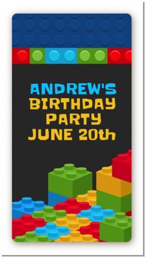 Building Blocks - Custom Rectangle Birthday Party Sticker/Labels