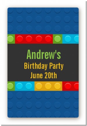Building Blocks - Custom Large Rectangle Birthday Party Sticker/Labels