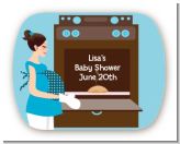 Bun in the Oven Boy - Personalized Baby Shower Rounded Corner Stickers