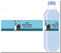 Bun in the Oven Boy - Personalized Baby Shower Water Bottle Labels