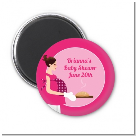 Bun in the Oven Girl - Personalized Baby Shower Magnet Favors