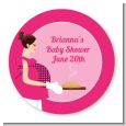 Bun in the Oven Girl - Round Personalized Baby Shower Sticker Labels thumbnail