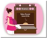 Bun in the Oven Girl - Personalized Baby Shower Rounded Corner Stickers