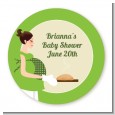 Bun in the Oven Neutral - Round Personalized Baby Shower Sticker Labels thumbnail