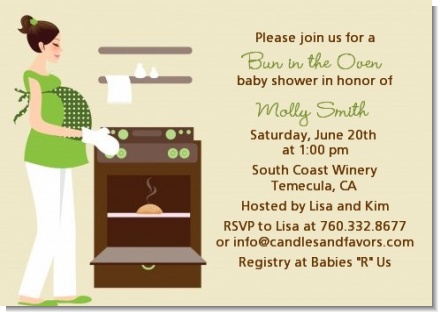 Bun in the Oven Neutral - Baby Shower Invitations