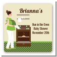 Bun in the Oven Neutral - Square Personalized Baby Shower Sticker Labels thumbnail