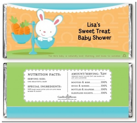 Bunny | Libra Horoscope - Personalized Baby Shower Candy Bar Wrappers