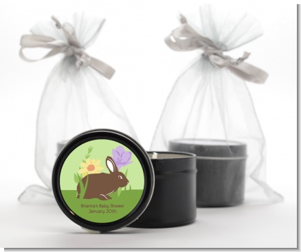 Bunny - Baby Shower Black Candle Tin Favors
