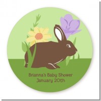 Bunny - Round Personalized Baby Shower Sticker Labels