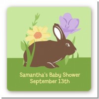Bunny - Square Personalized Baby Shower Sticker Labels