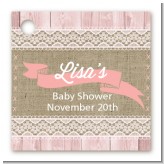 Burlap Chic - Personalized Baby Shower Card Stock Favor Tags