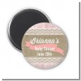 Burlap Chic - Personalized Baby Shower Magnet Favors thumbnail