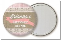 Burlap Chic - Personalized Baby Shower Pocket Mirror Favors