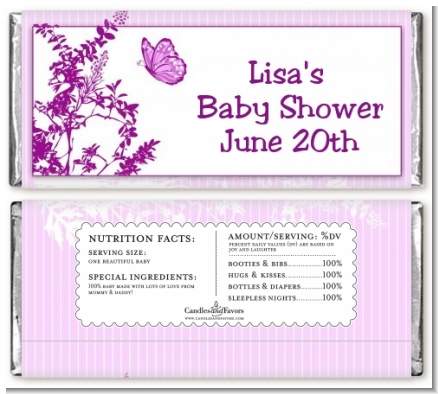 Butterfly - Personalized Baby Shower Candy Bar Wrappers