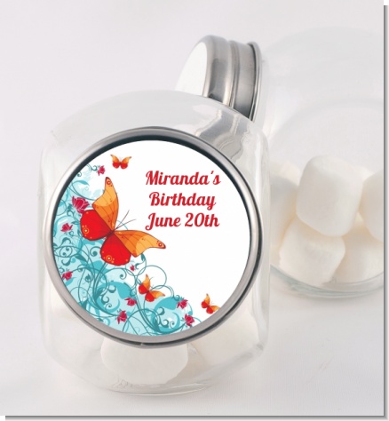 Butterfly Wishes - Personalized Birthday Party Candy Jar