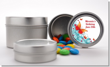 Butterfly Wishes - Custom Birthday Party Favor Tins