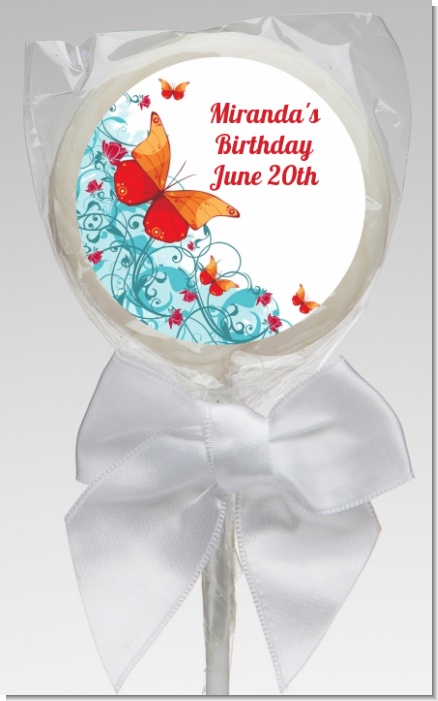 Butterfly Wishes - Personalized Birthday Party Lollipop Favors