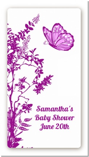 Butterfly - Custom Rectangle Baby Shower Sticker/Labels