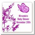 Butterfly - Square Personalized Baby Shower Sticker Labels thumbnail