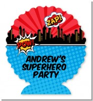 Calling All Superheroes - Personalized Birthday Party Centerpiece Stand
