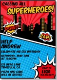 Calling All Superheroes - Birthday Party Invitations