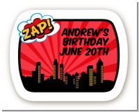 Calling All Superheroes - Personalized Birthday Party Rounded Corner Stickers